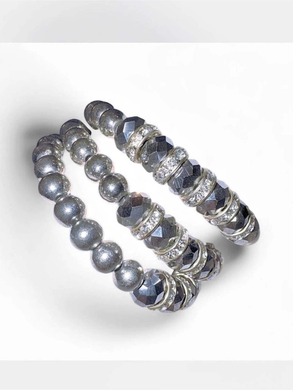 Silver-Tone Beaded Wrap Around Bracelet